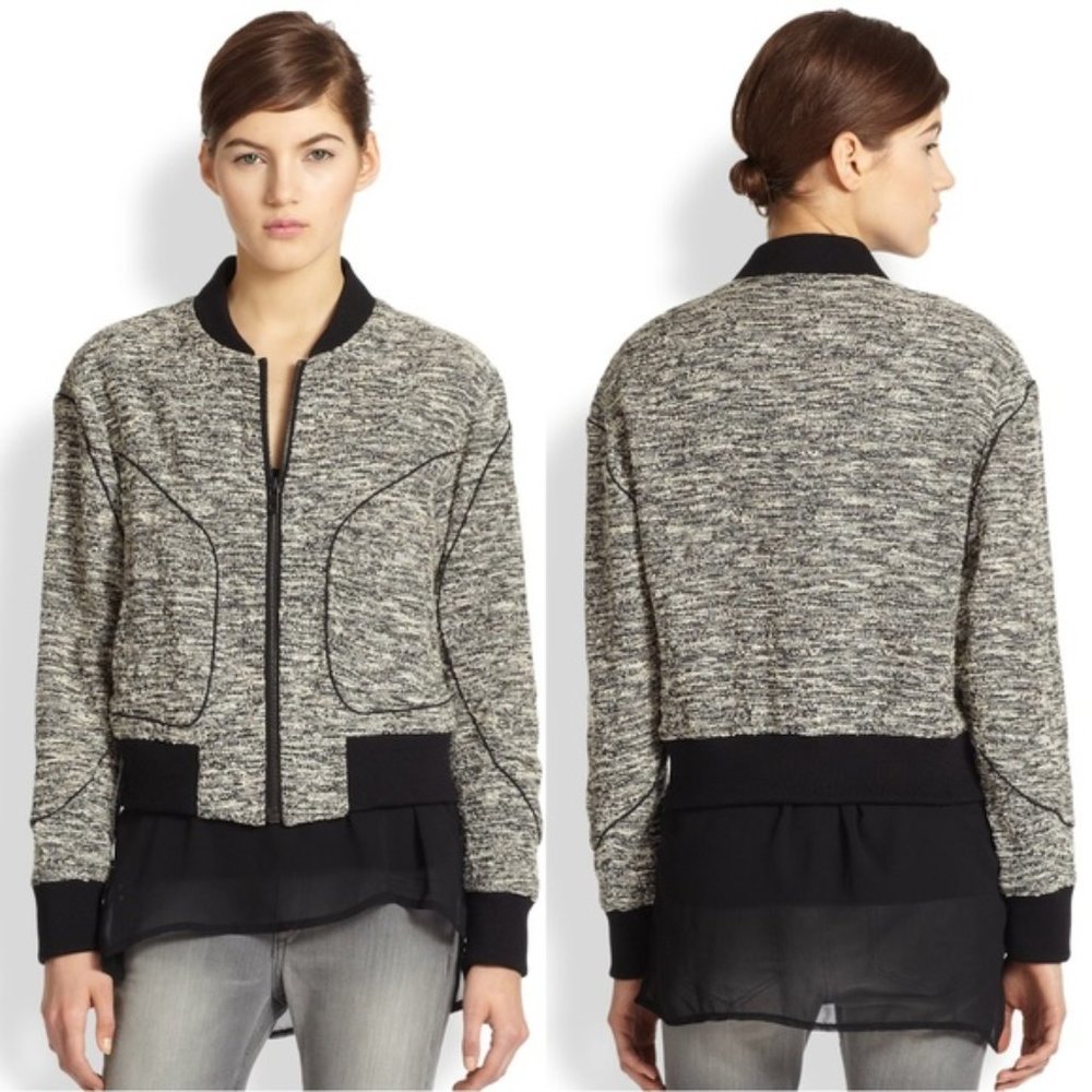 Rag & Bone Aviator Tweed Bomber Jacket